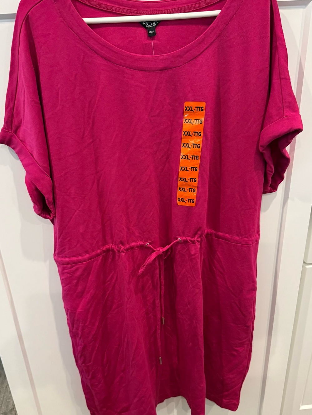 RACHEL Rachel Roy Fuchsia Midi Drawstring Dress